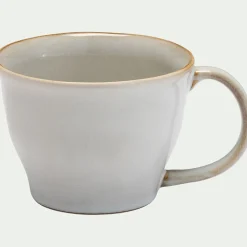 Tasse avec anse en grès D11cm - beige alpilles
