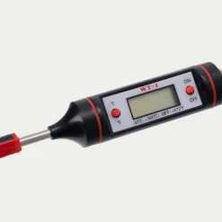 Thermomètre de cuisine digital électronique à sonde en inox - argenté métallisé