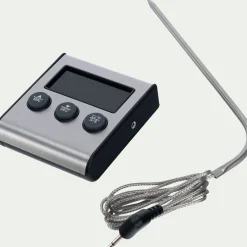 Thermomètre digital à sonde en inox - argenté