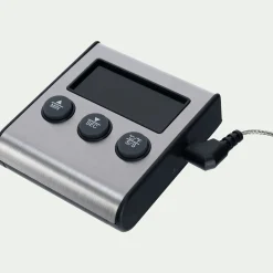 Thermomètre digital à sonde en inox - argenté
