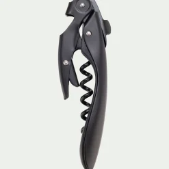 Tire-bouchon à double levier en inox - noir