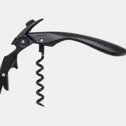 Tire-bouchon à double levier en inox - noir