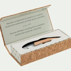 Tire-bouchon à double levier en inox - naturel