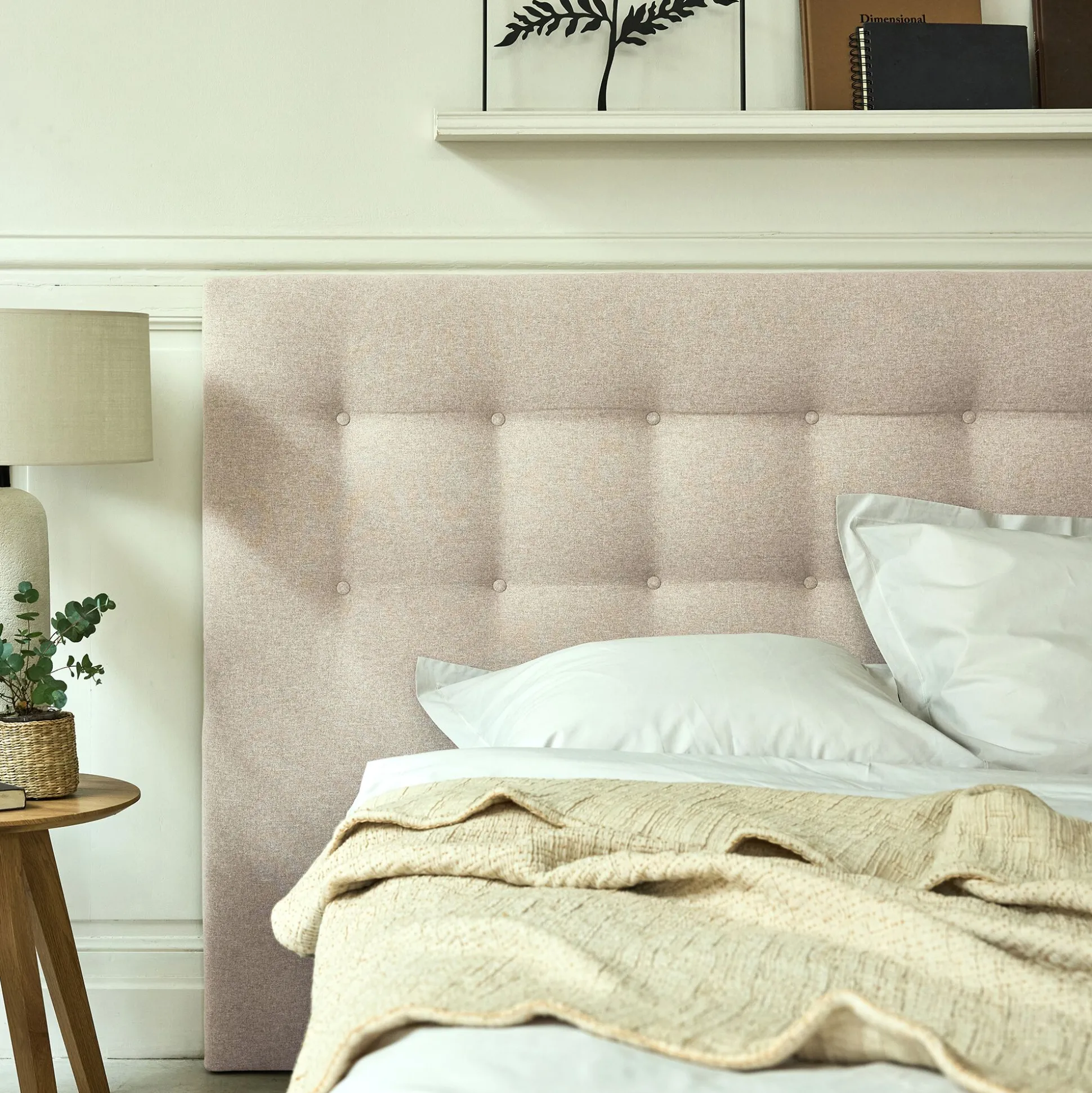 Tête de lit capitonnée en tissu L160cm - beige