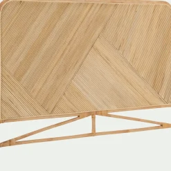Tête de lit rectangulaire en rotin 130x170 - bois clair