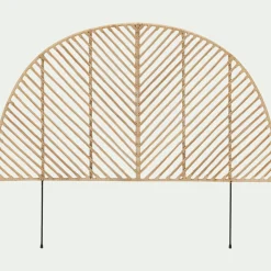 Tête de lit ronde en rotin L150cm - bois clair