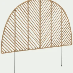 Tête de lit ronde en rotin L150cm - bois clair