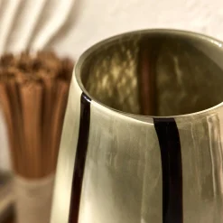 Vase à rayures en verre H34cm - vert