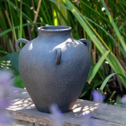 Vase amphore en faïence H27cm - noir