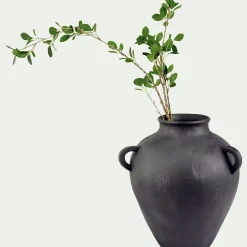 Vase amphore en faïence H27cm - noir