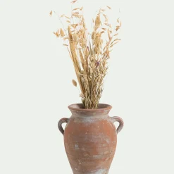 Vase amphore en terre cuite H21cm - marron
