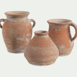 Vase amphore en terre cuite H21cm - marron