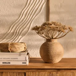 Vase boule en aluminium H20cm - marron