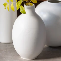 Vase boule en céramique H35cm - blanc ventoux