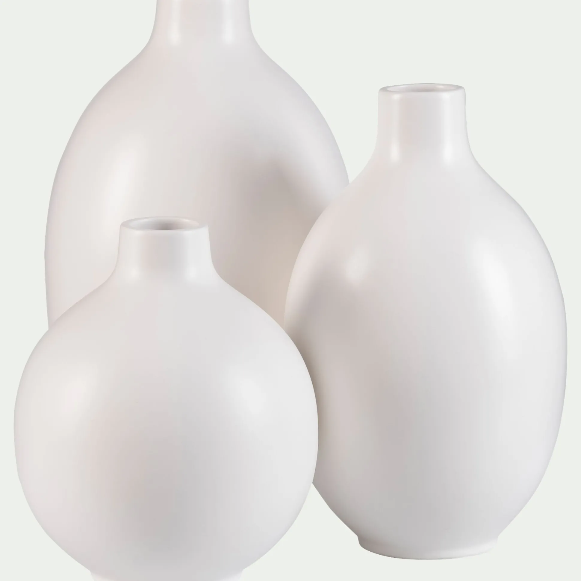 Vase boule en céramique H35cm - blanc ventoux