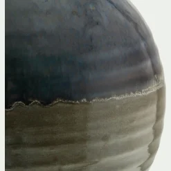 Vase boule en faïence bicolore H17,5cm - vert