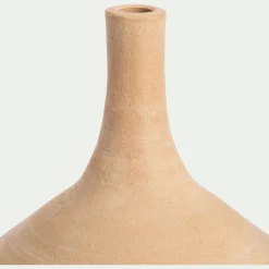 Vase boule en terre cuite H21cm - beige