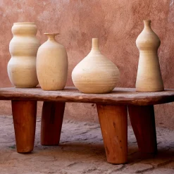 Vase boule en terre cuite H21cm - beige