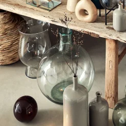 Vase boule en verre recyclé - transparent D32xH45cm