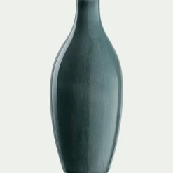 Vase bouteille en grès H18cm - bleu