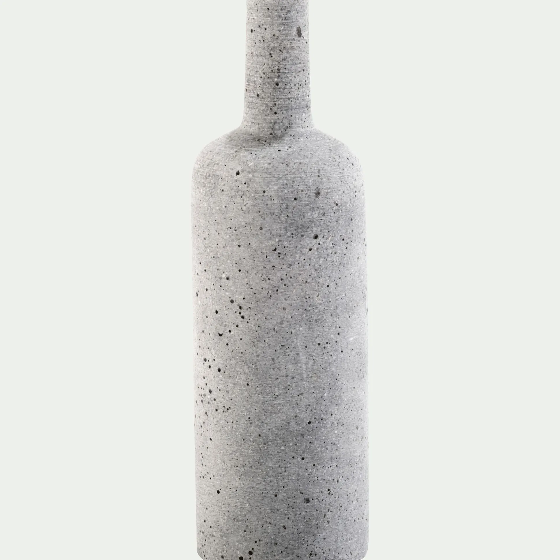 Vase bouteille en polystone effet béton H24cm - gris clair