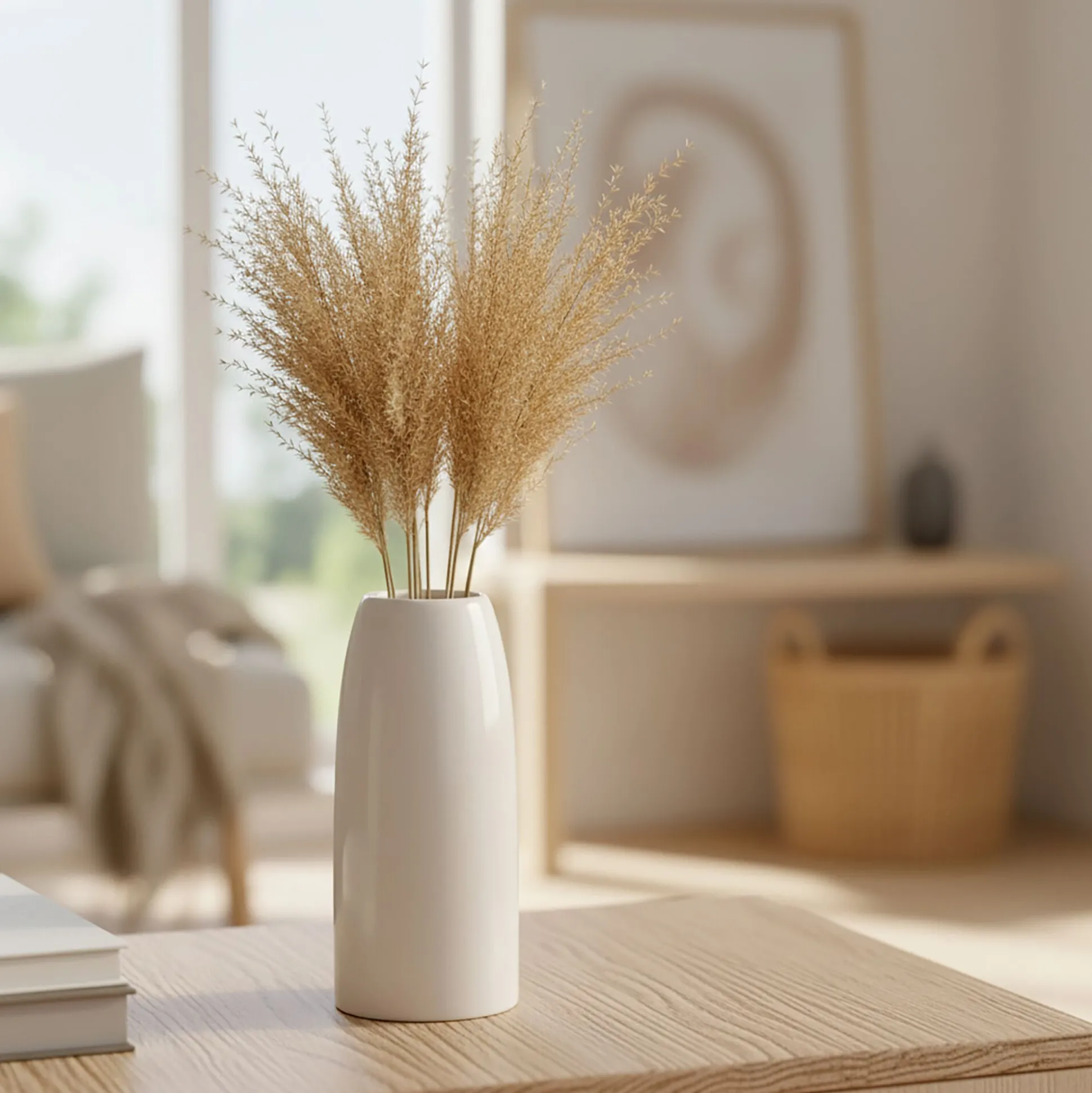 Vase classique en grès - blanc