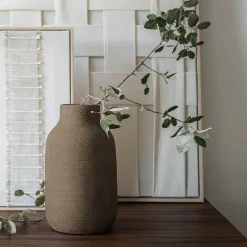 Vase classique en grès H24cm - marron