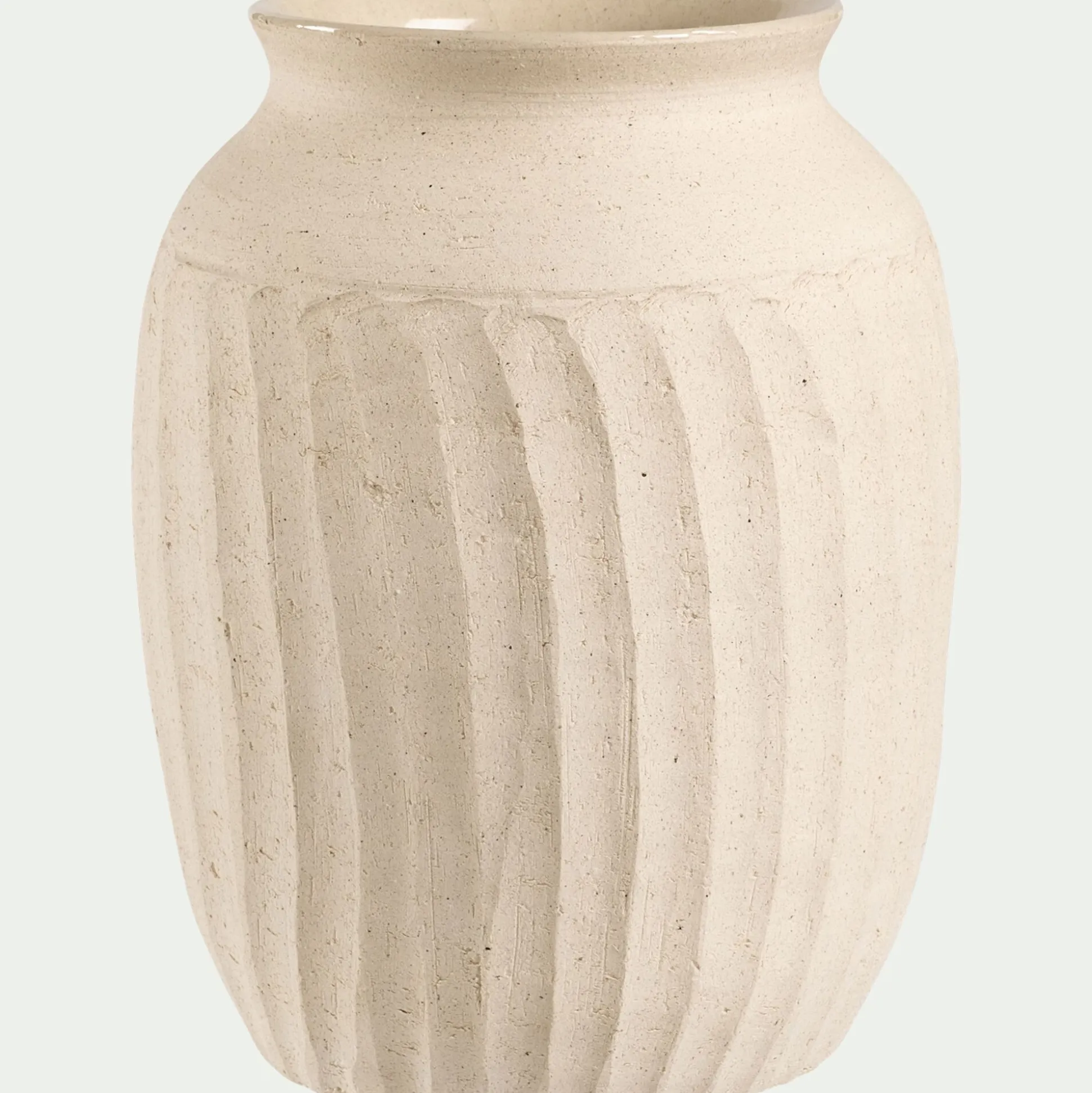 Vase classique en grès H23,2cm - beige
