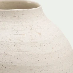 Vase classique en grès moucheté H15cm - blanc