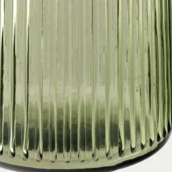 Vase classique en verre strié H24cm - vert