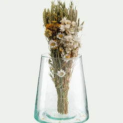 Vase conique en verre D13xH23cm - transparent
