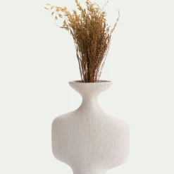 Vase contemporain en céramique H31cm - beige