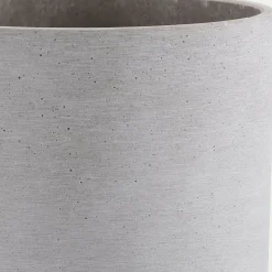 Vase contemporain en polystone effet béton H22cm - gris