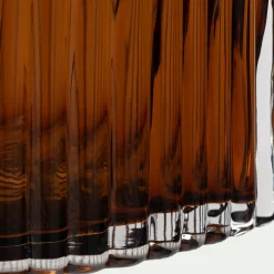 Vase contemporain en verre strié H26cm - marron