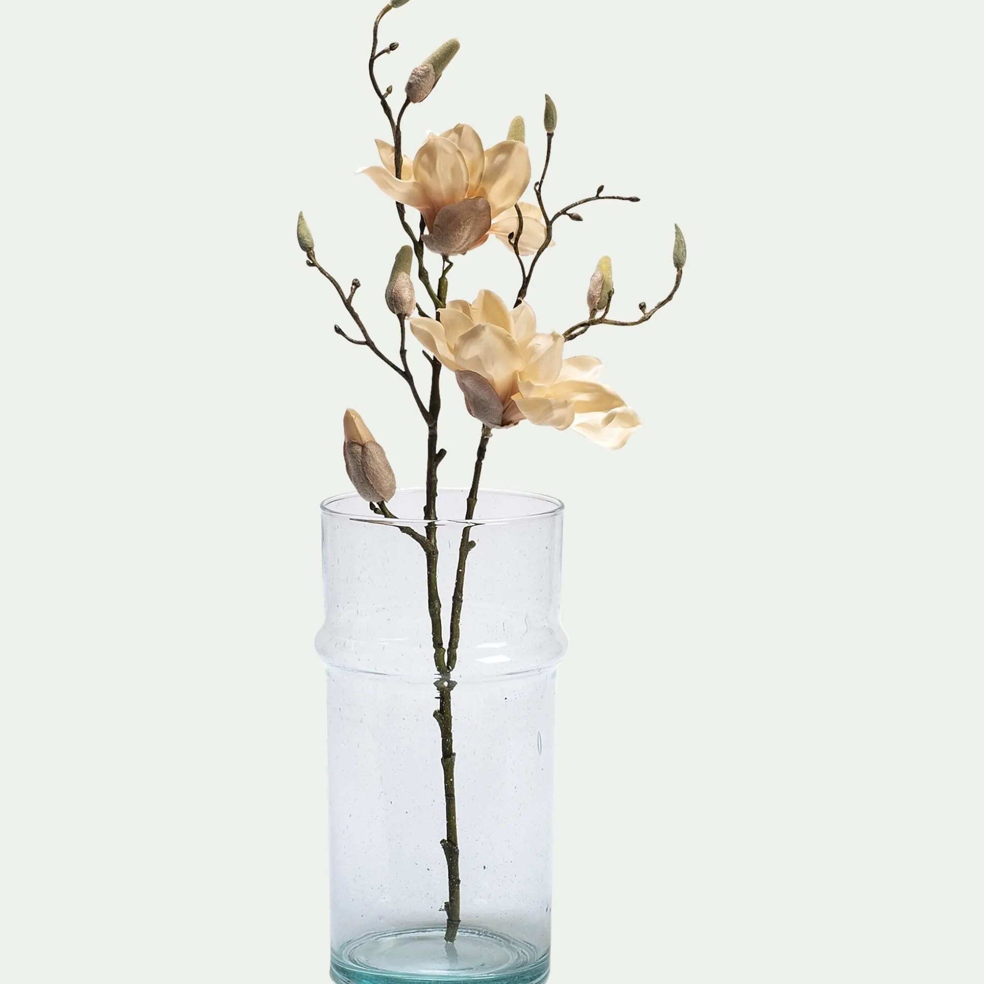 Vase cylindrique en verre recyclé D13xH28cm - transparent