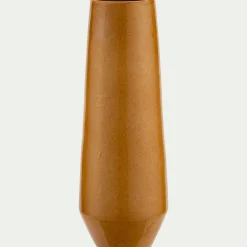 Vase en faïence H34,5cm - jaune miel