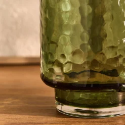 Vase en verre martelé H28,5cm - vert