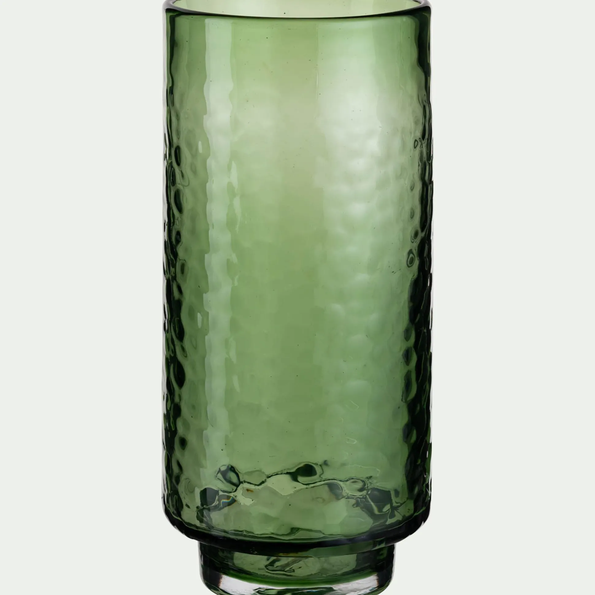 Vase en verre martelé H28,5cm - vert