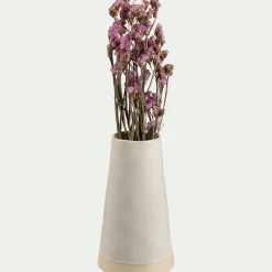 Vase trapèze en grès H24,5cm - blanc