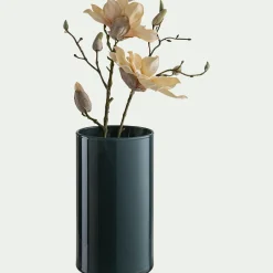 Vase tube en verre H23cm - bleu