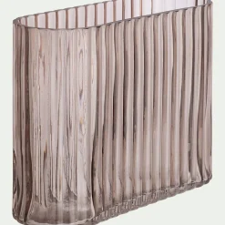 Vase tube en verre H20cm - gris