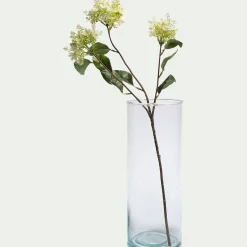 Vase tube en verre recyclé H25cm - transparent
