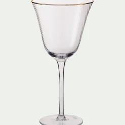Verre à pied avec liseré doré en verre 32cl - transparent