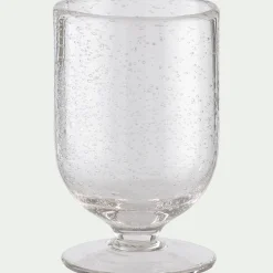 Verre à pied en verre bullé 25cl - transparent