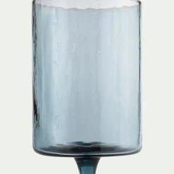 Verre à pied en verre 37cl - bleu