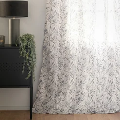 Voilage à œillets en coton motif Oranger 140x250cm - blanc