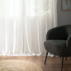 Voilage à œillets en polyester 135x250cm - blanc ventoux