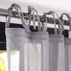 Voilage à nouettes en coton 105x250cm - gris