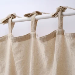 Voilage à nouettes en coton finition ajouré 140x250cm - beige alpilles