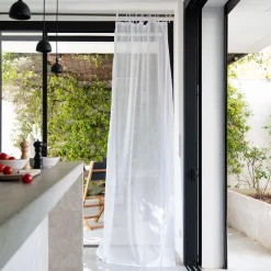 Voilage à nouettes en coton 105x250cm - blanc